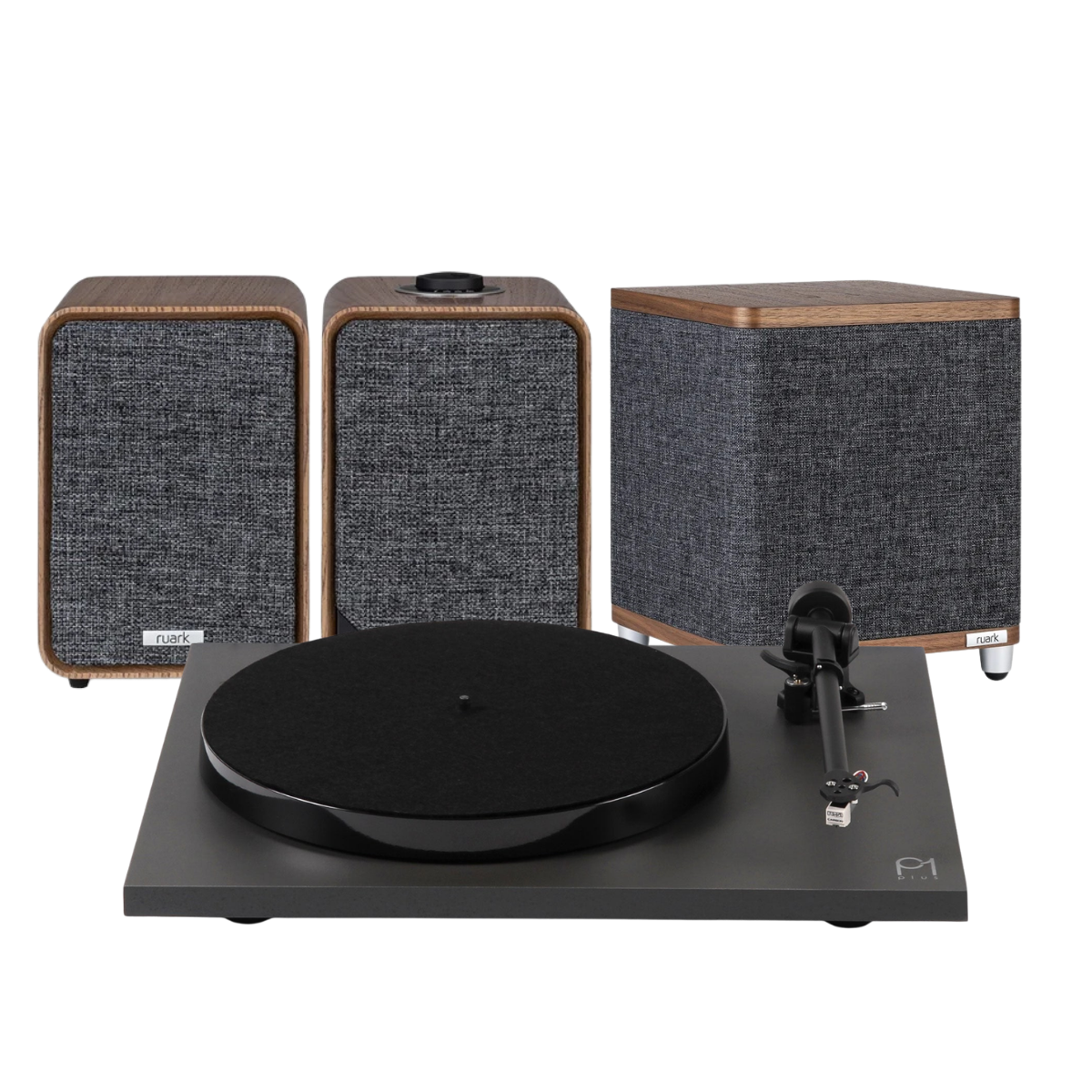 Ruark Pack 1 – MR1 MK3 Desktop Speakers, RS1 Subwoofer & Rega Planar 1 Plus Turntable