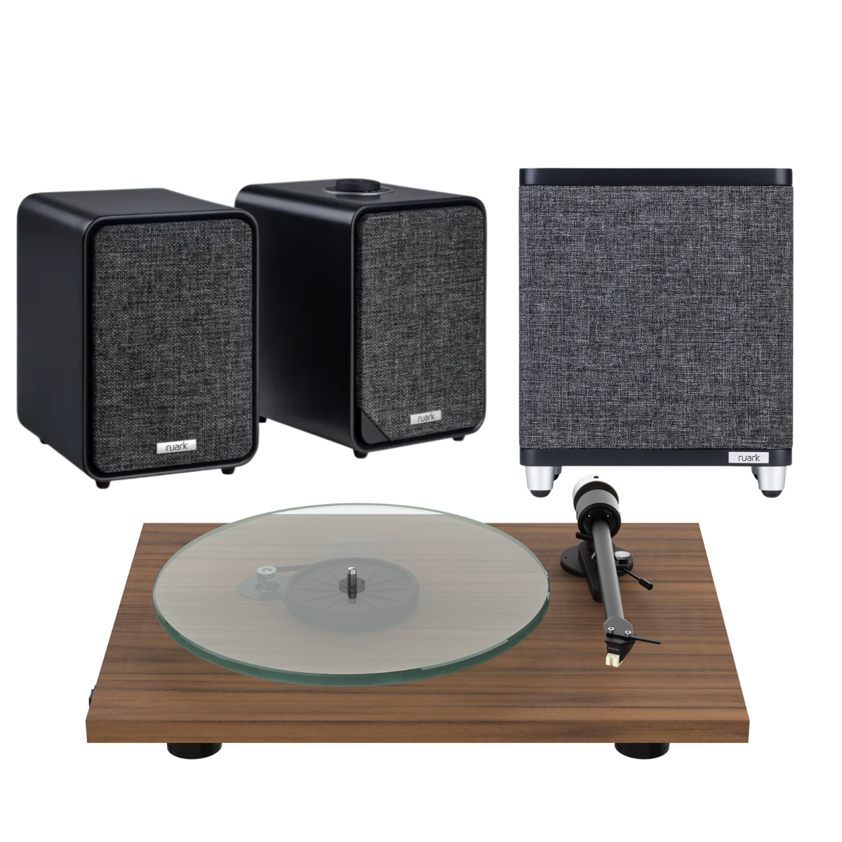 Ruark Pack 2 - MR1 Mk3 Desktop Speakers, RS1 Subwoofer & Pro-Ject T2 Turntable