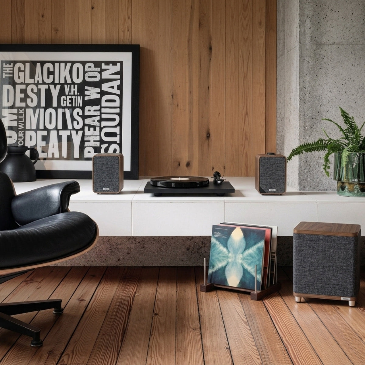 Ruark Pack 1 – MR1 MK3 Desktop Speakers, RS1 Subwoofer & Rega Planar 1 Plus Turntable