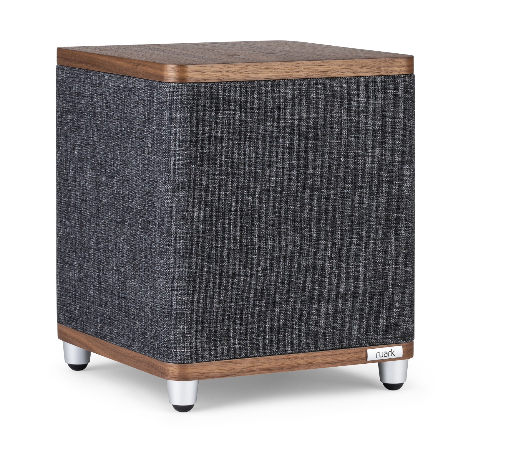 Ruark RS1 Subwoofer #colour_Rich Walnut veneer with slate grey fabric grille