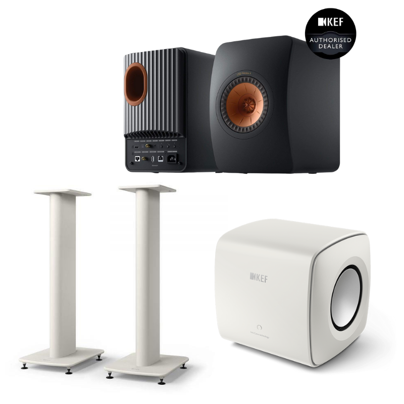 KEF LS50 Wireless II + KC62 Sub + S2 Stands Bundle