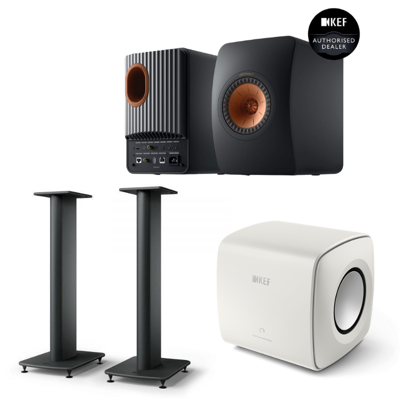 KEF LS50 Wireless II + KC62 Sub + S2 Stands Bundle