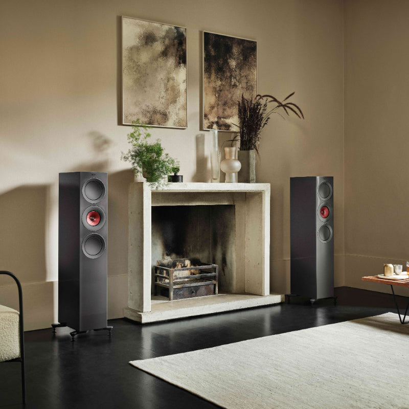 KEF R7 Meta 3-way Floorstanding Speakers #colour_titanium gloss