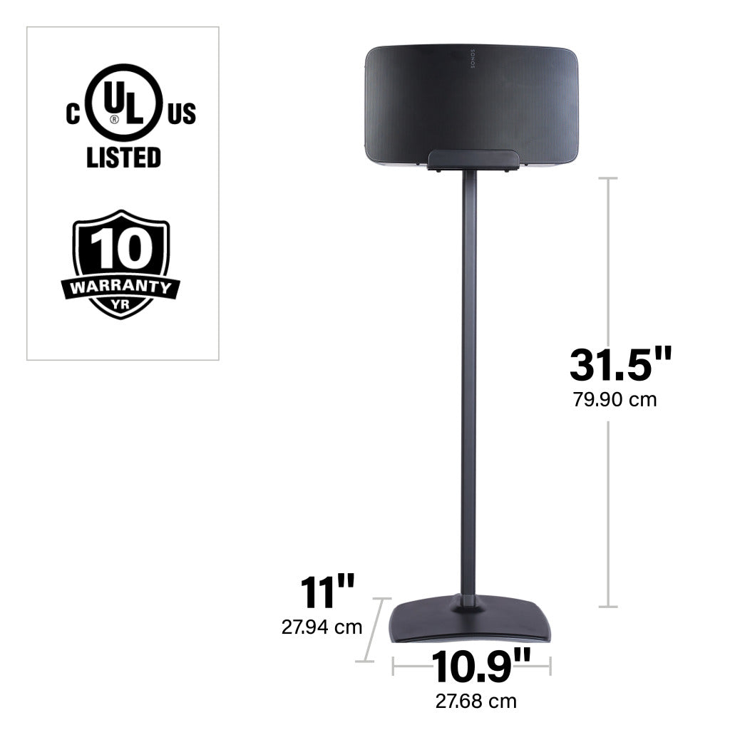 Sanus WSS52 Sonos Wireless Speaker Stand - Single (Sonos Five, Play:5)